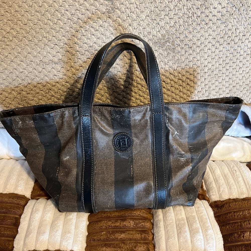 Fendi Vintage Pequin Stripe Mini Tote
